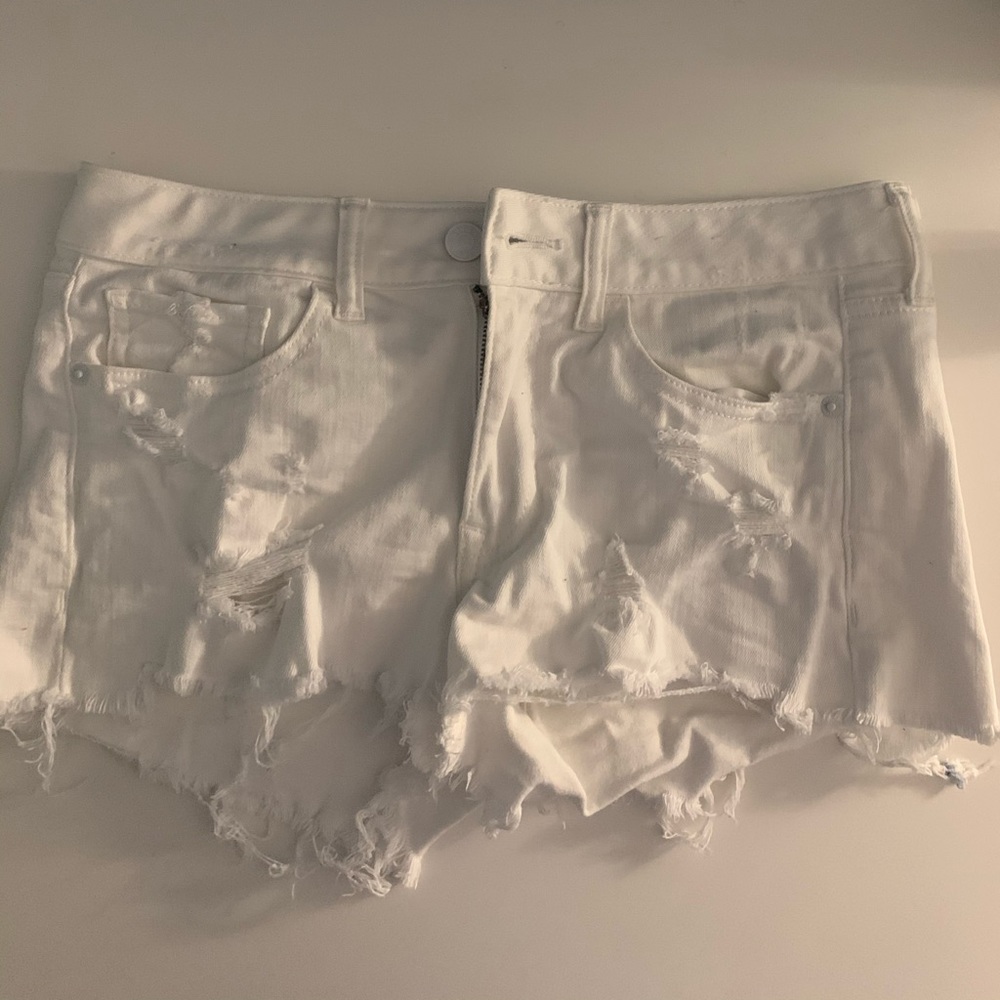 Express distressed jean shorts